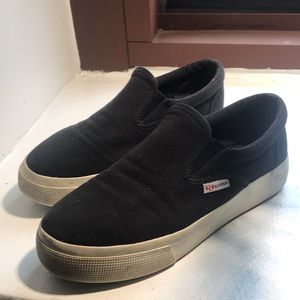 Black Superga Slip Ons